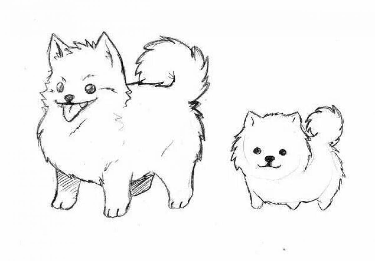 Wiggly coloring page spitz dog