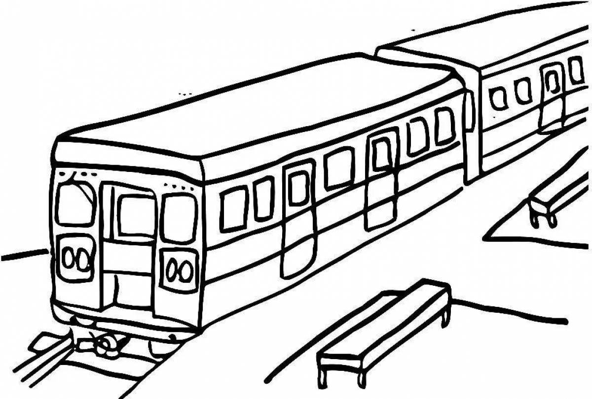 Раскраска радостный поезд метро