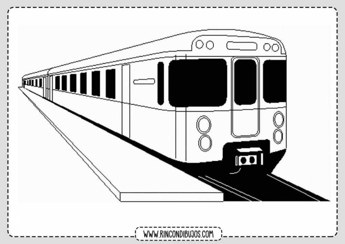 Раскраска «великолепный поезд метро»