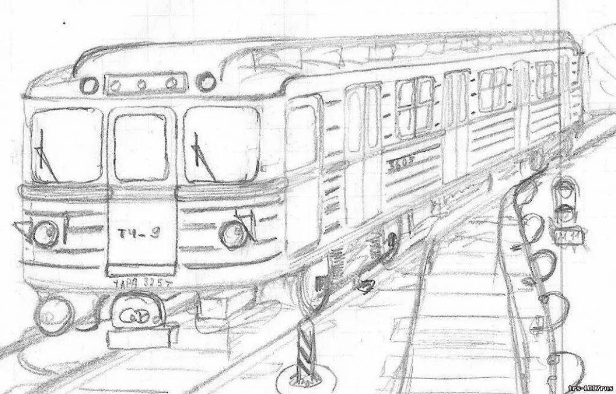 Раскраска сказочный поезд метро