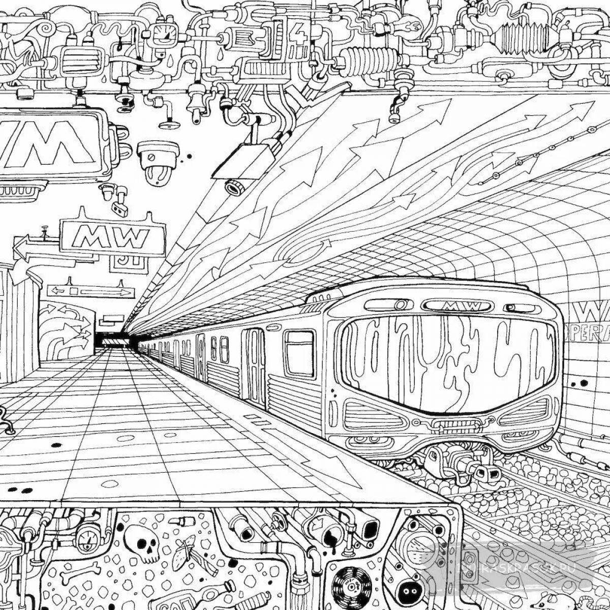 Завораживающая раскраска поезда метро