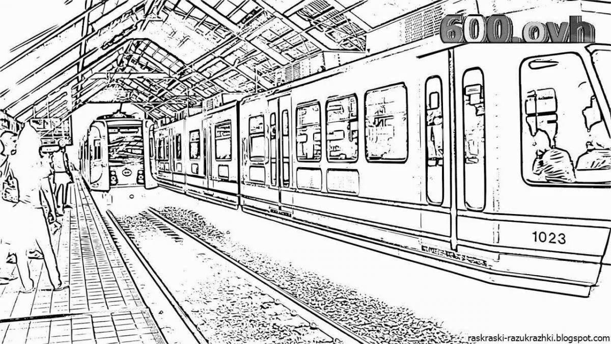 Раскраска гипнотический поезд метро