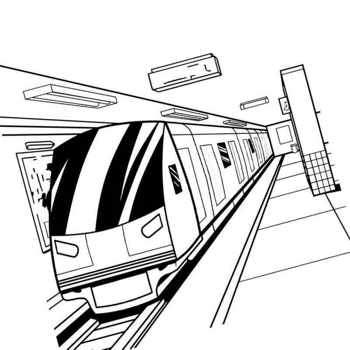 Раскраска живой поезд метро