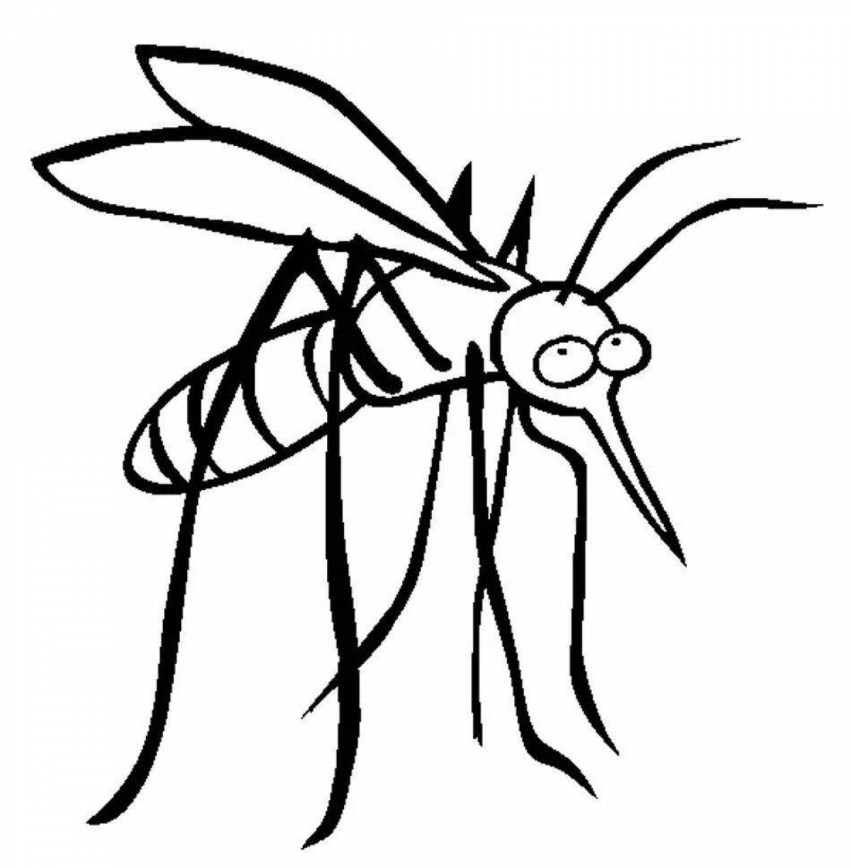 Красочная страница раскраски комаров для детей