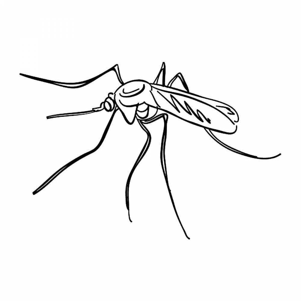 Игривая страница раскраски комаров для детей