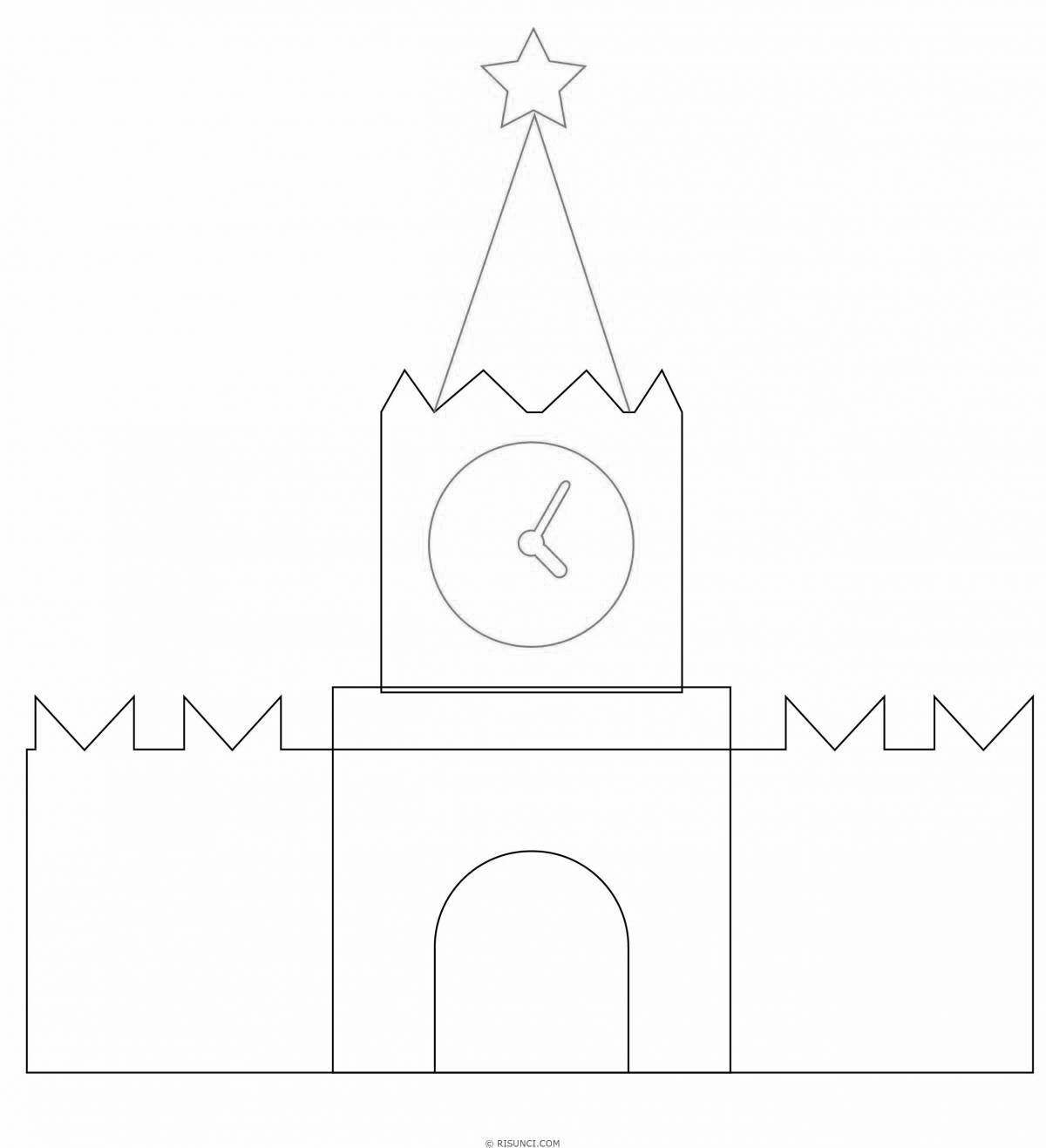Раскраска сказочная спасская башня