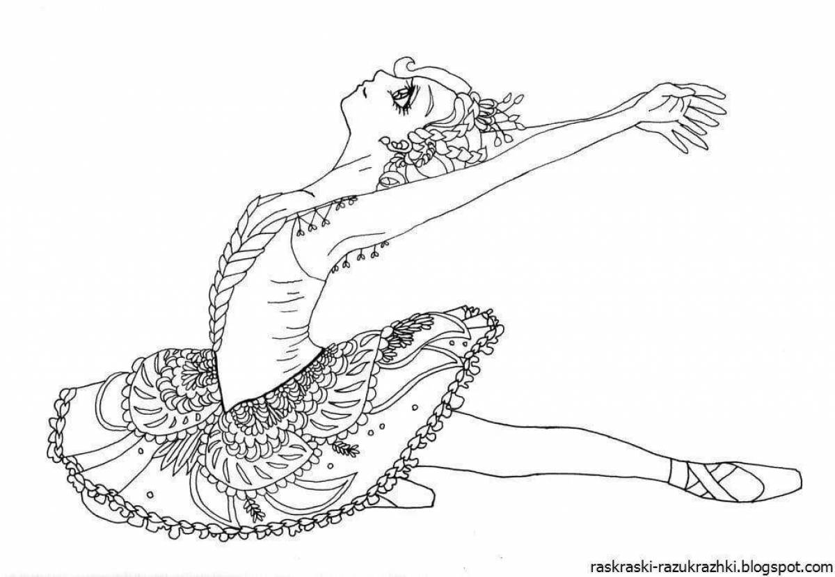 Раскраска очаровательная балерина для девочек