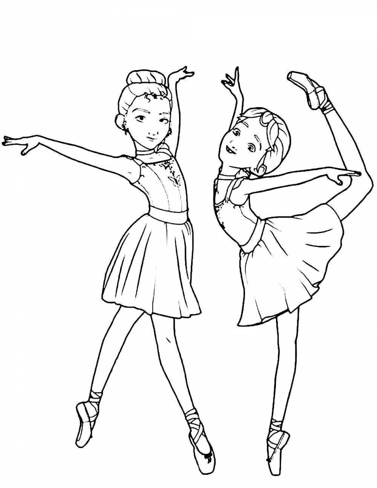 Элегантная балерина раскраски для девочек