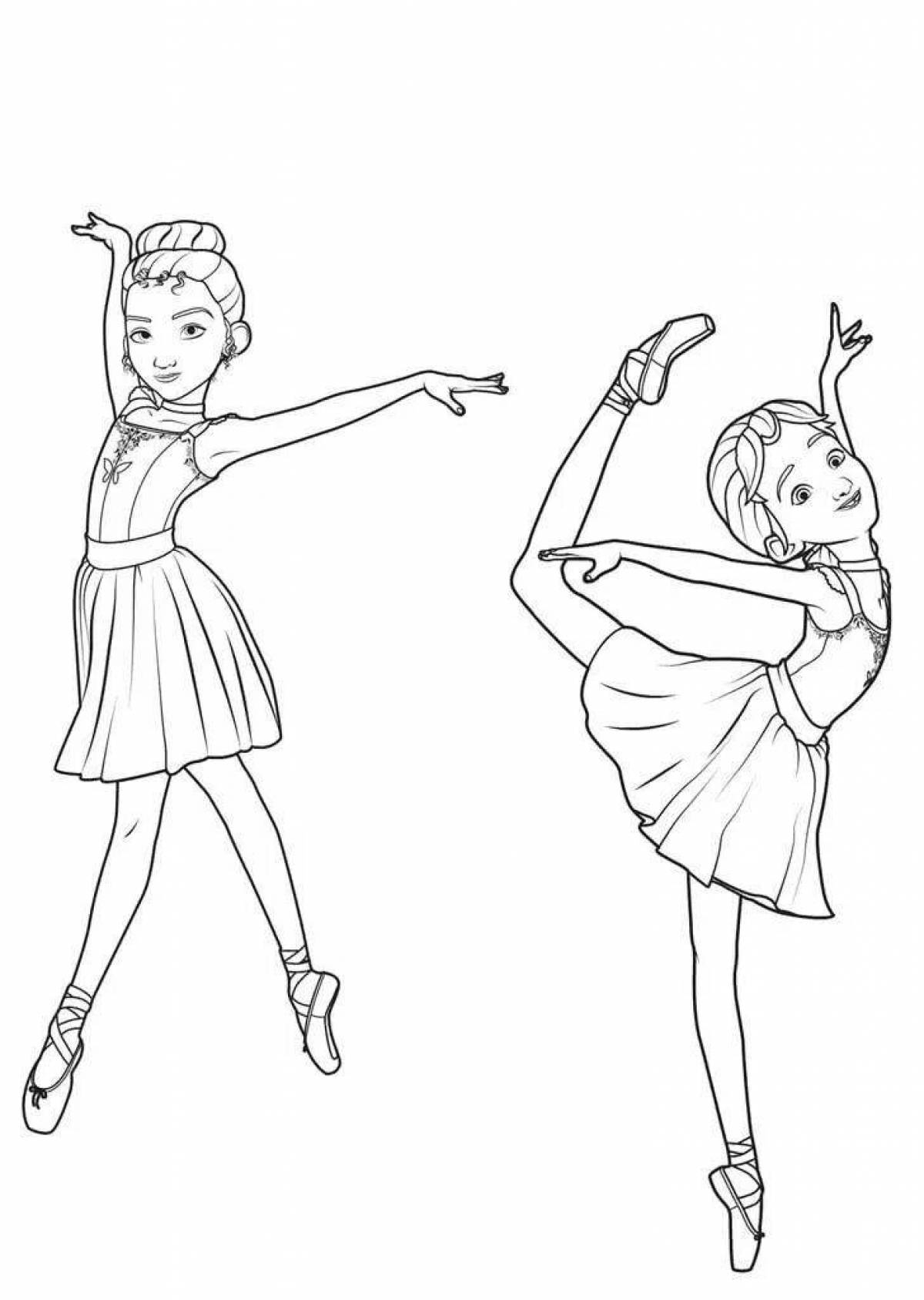 Буйная балерина раскраска для девочек
