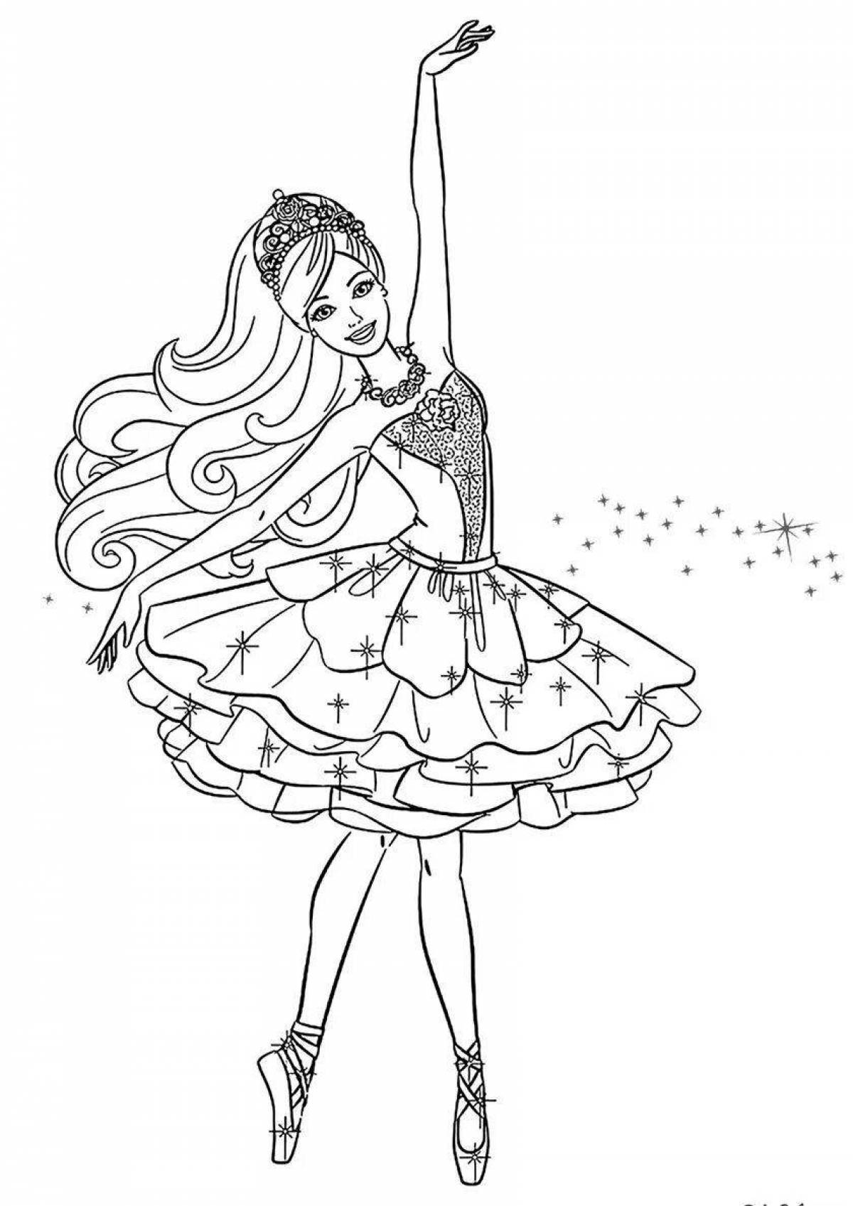 Очаровательная балерина раскраска для девочек