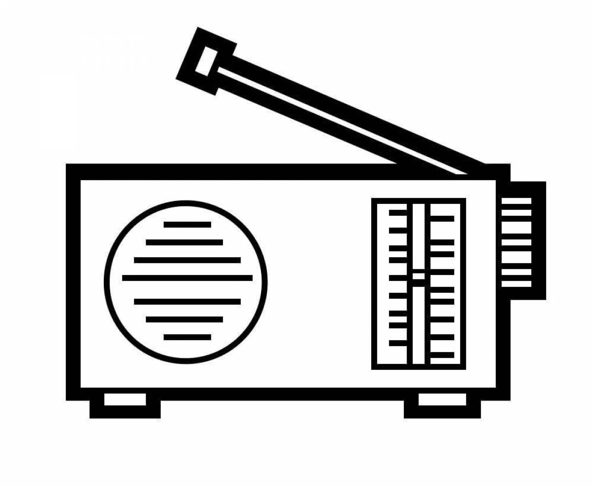 Анимированная страница раскраски радио