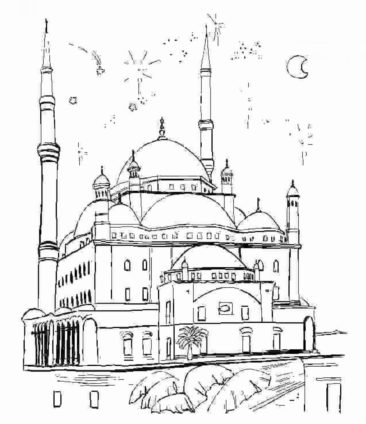 Великолепная мечеть раскраски для детей