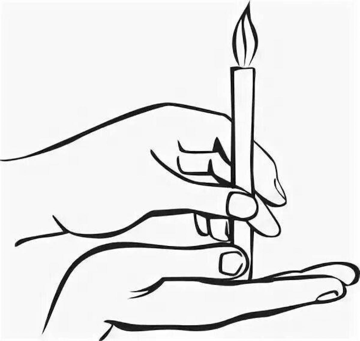 Раскраска «славная свеча памяти»