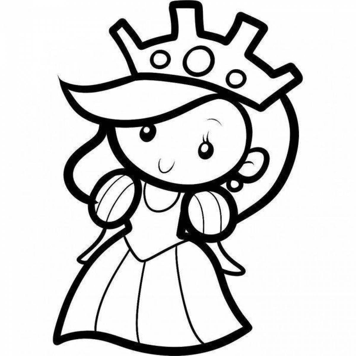 Радостная королева раскраски для детей