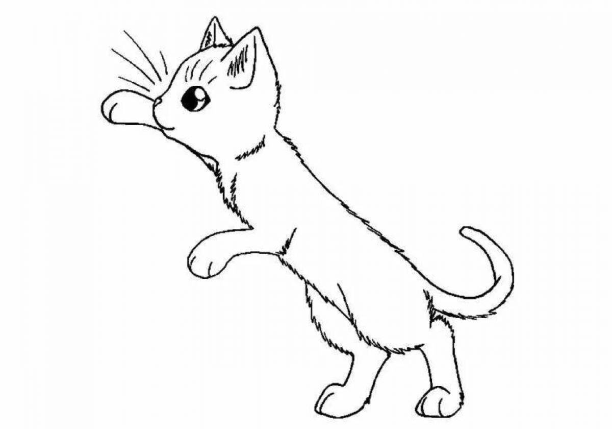 Анимированная страница раскраски кошек