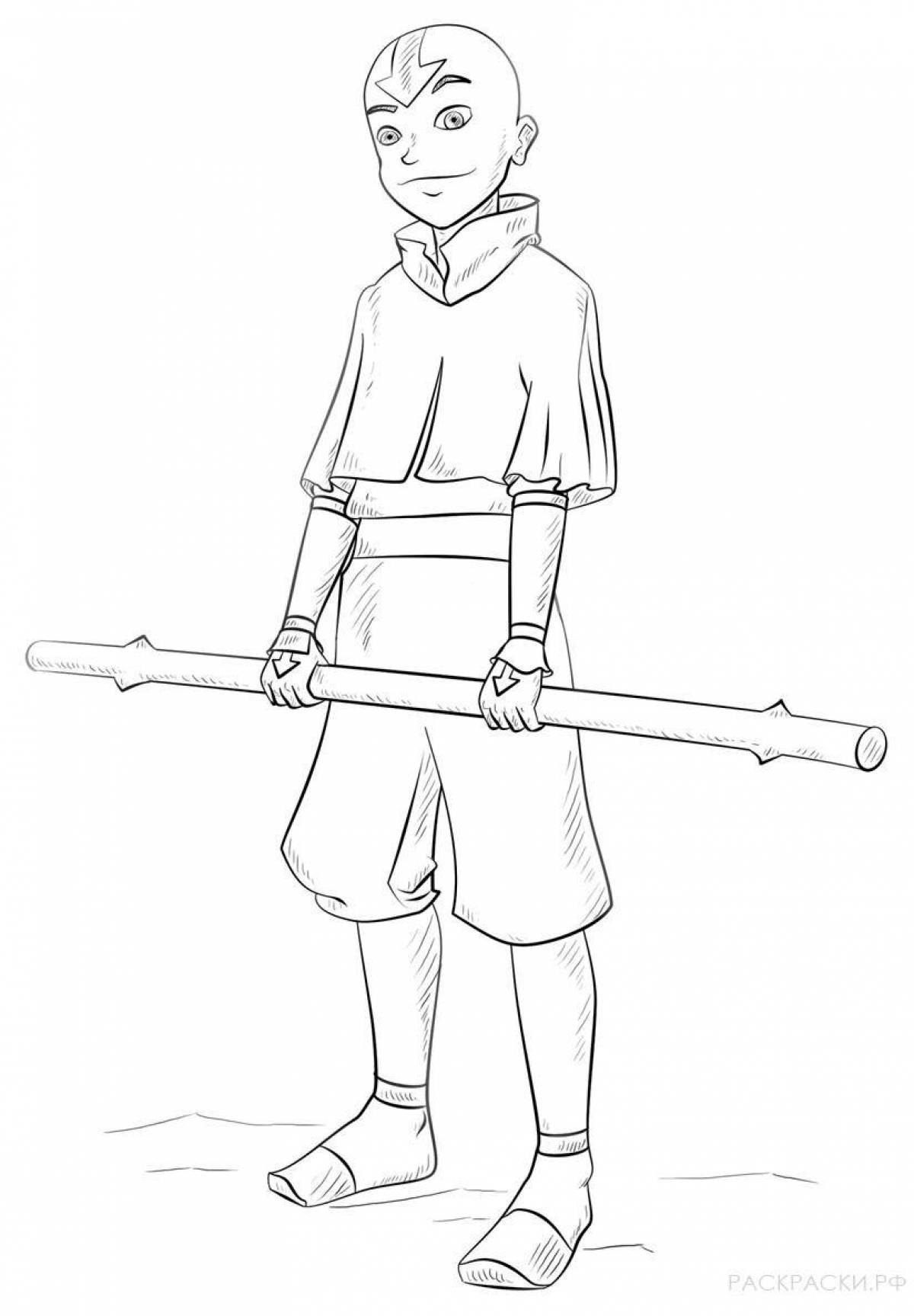 Lively avatar: the legend of aang coloring page