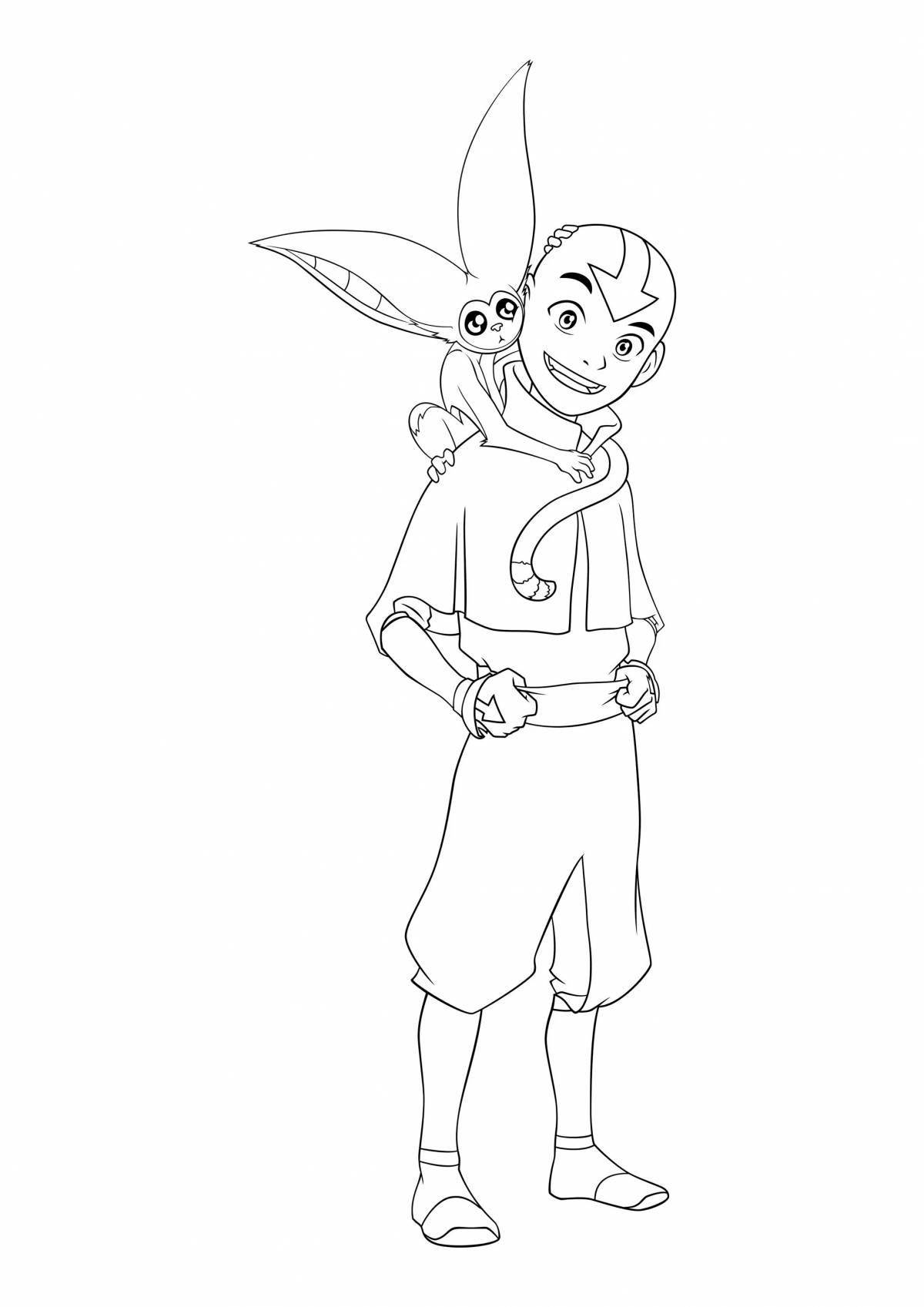 Vivacious avatar: the legend of aang coloring page