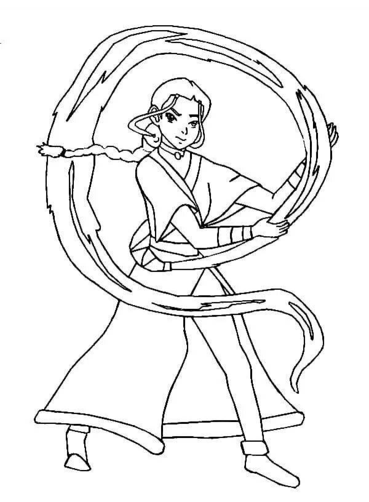 Color-frenzy avatar: the legend of aang coloring page