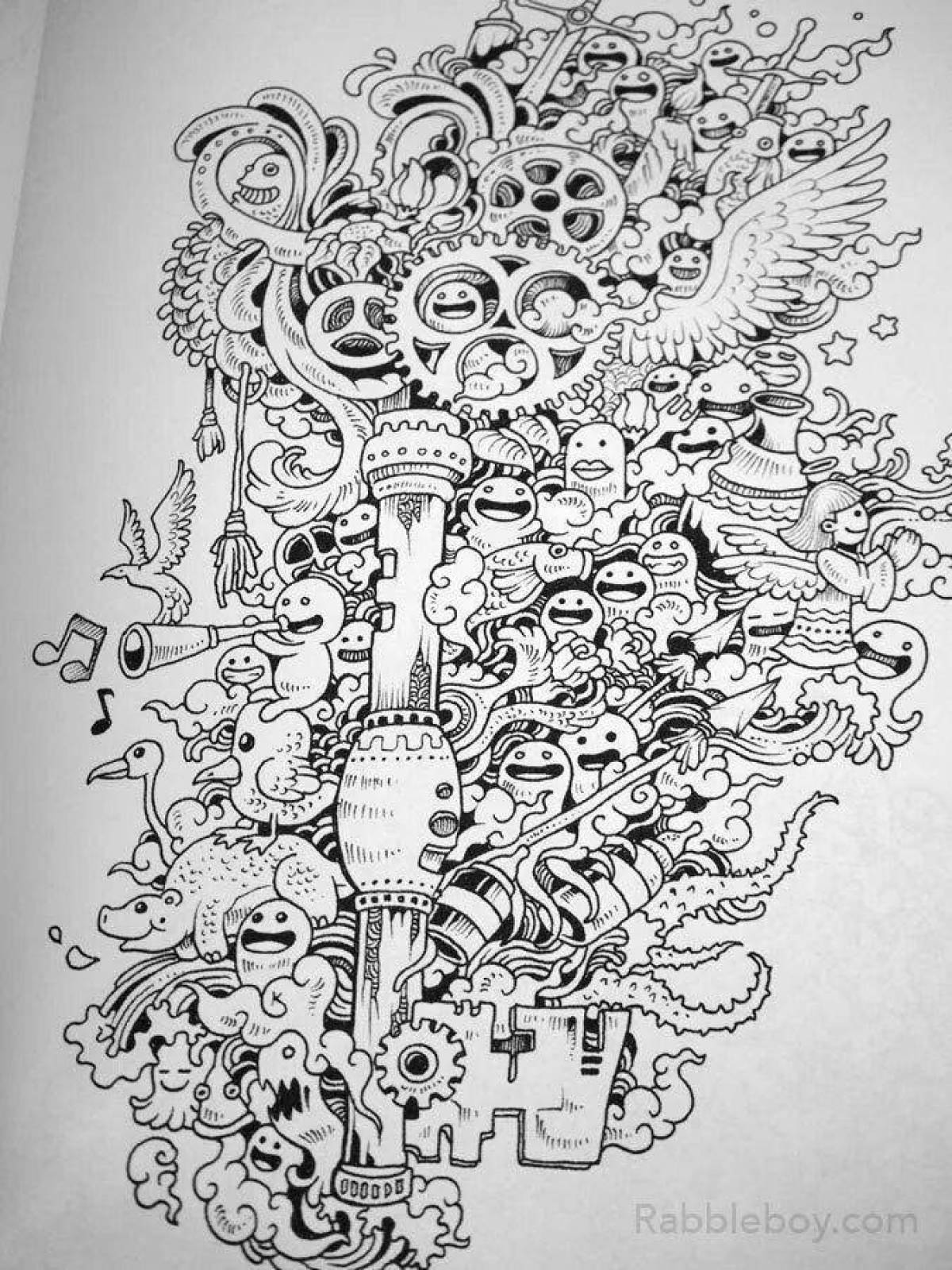 Веселая раскраска doodle invasion