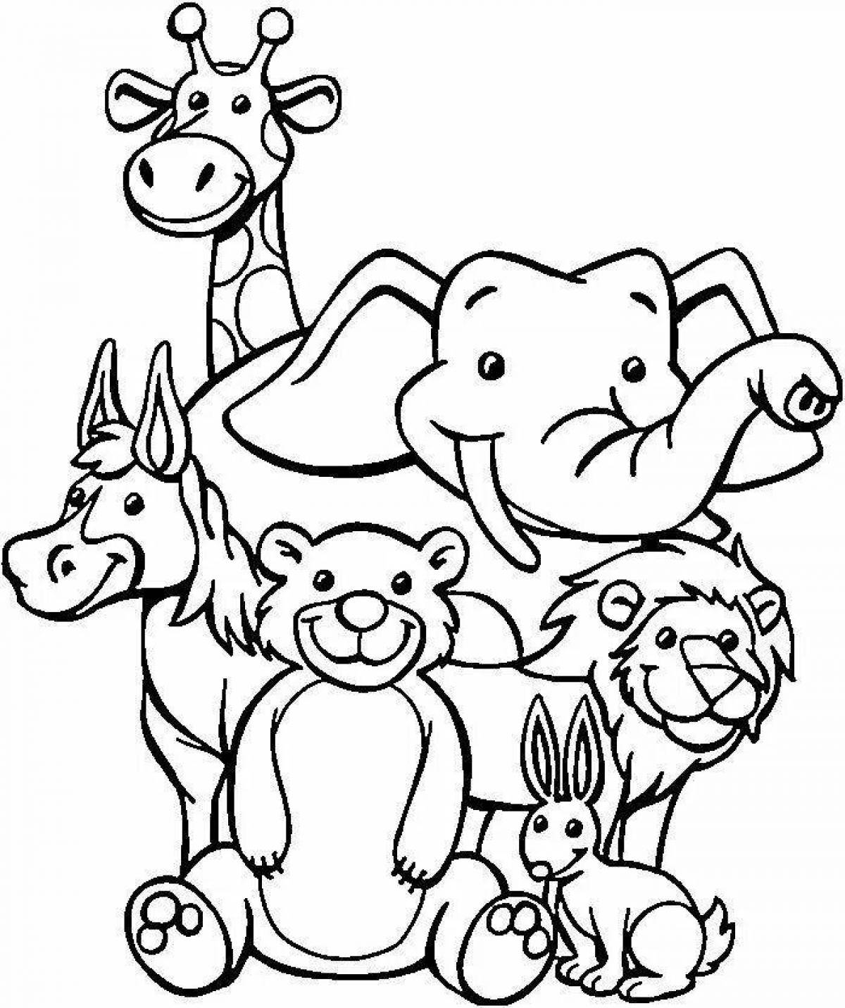 Веселый зоопарк раскраски для детей