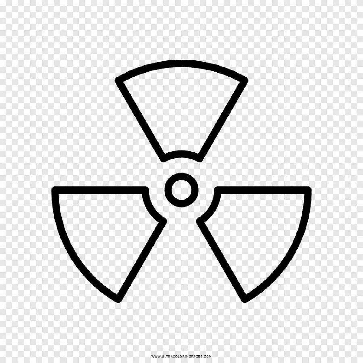 Уникальная раскраска знак радиации