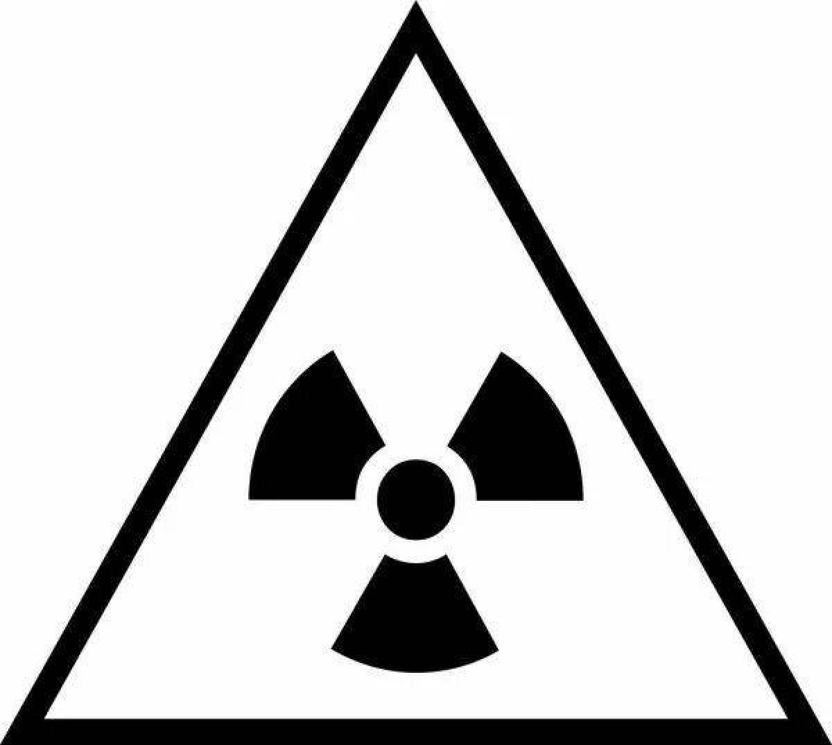 Необычная раскраска знак радиации