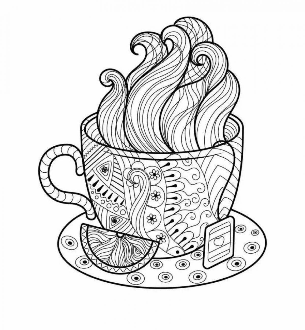 Раскраска «радостный чудо-чай»