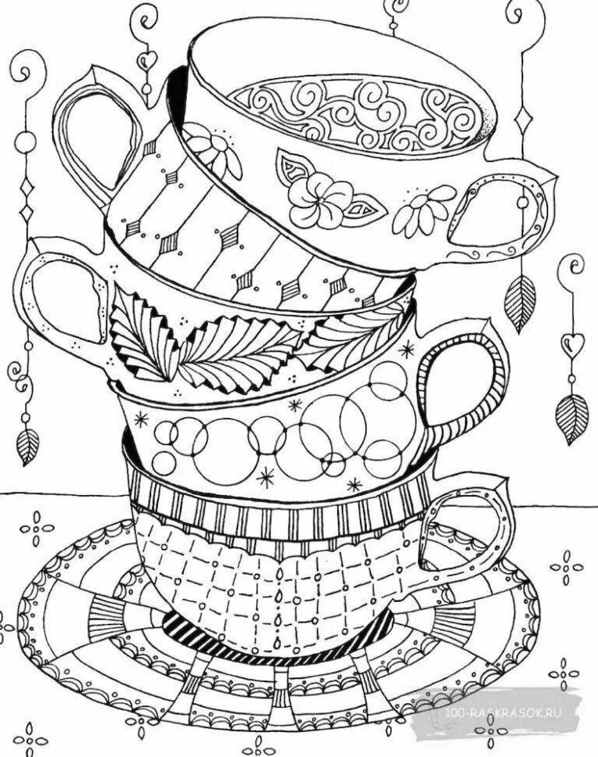 Color-laden miracle tea coloring page