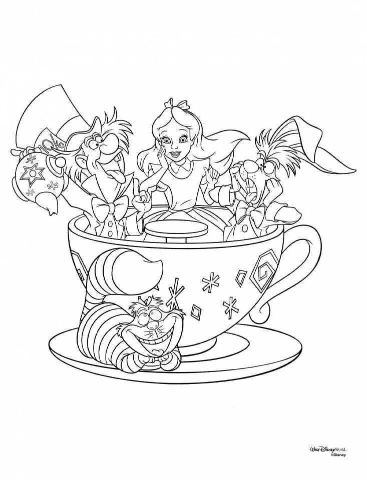 Раскраска «чудесный чай, наполненный цветом»