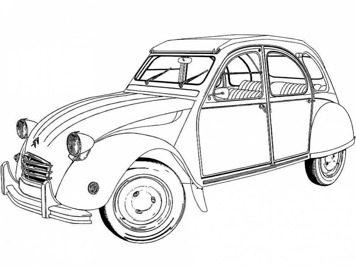 Раскраска традиционные советские автомобили
