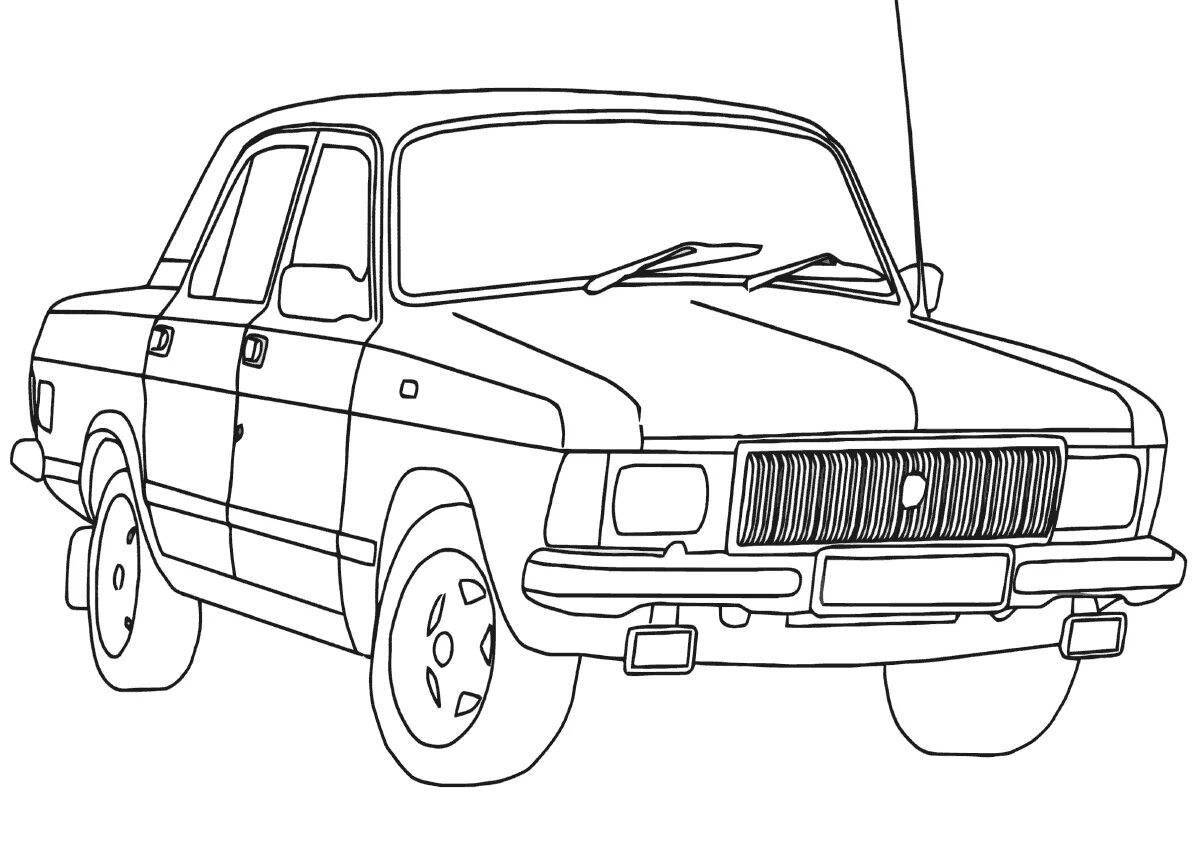 Раскраска ностальгические советские автомобили