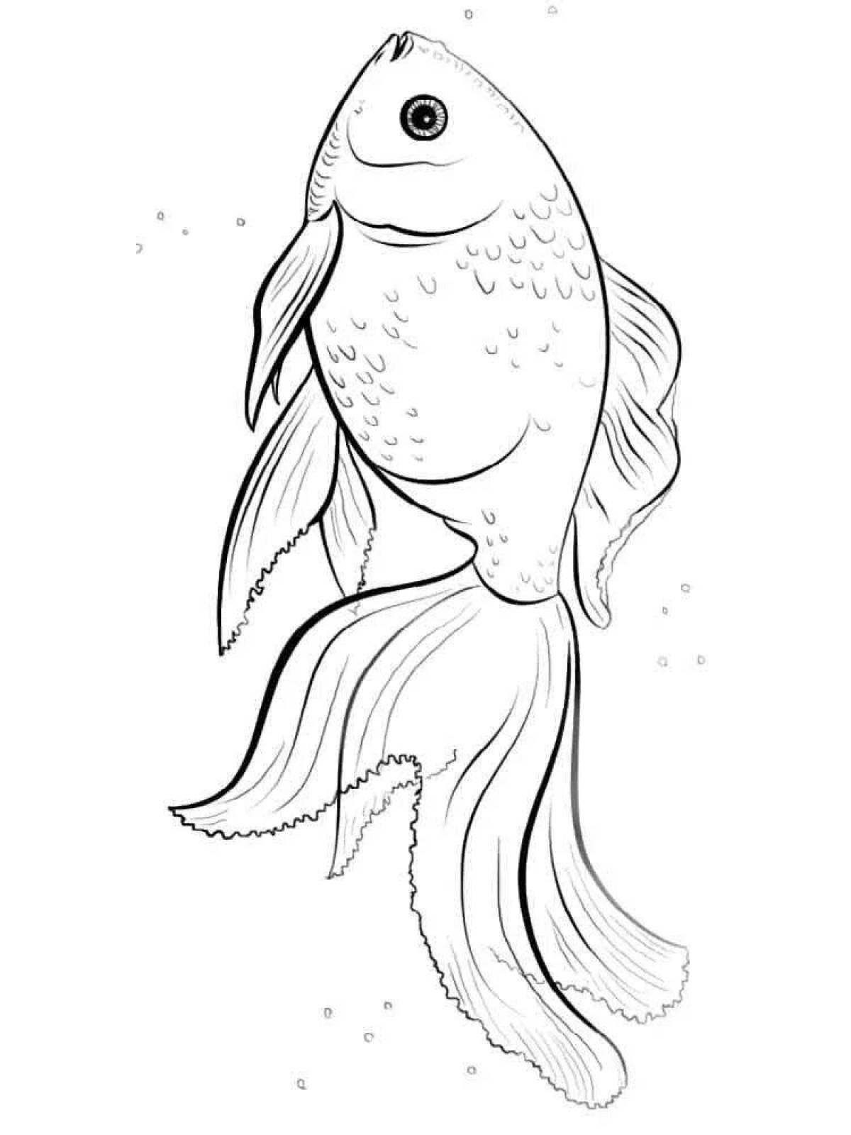Изысканный рисунок золотой рыбки