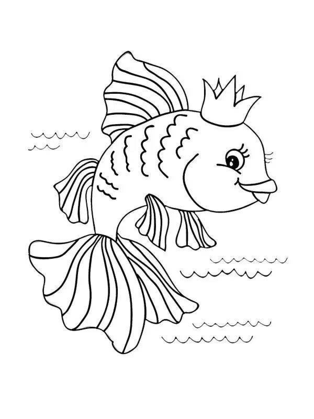Блестящий рисунок золотой рыбки