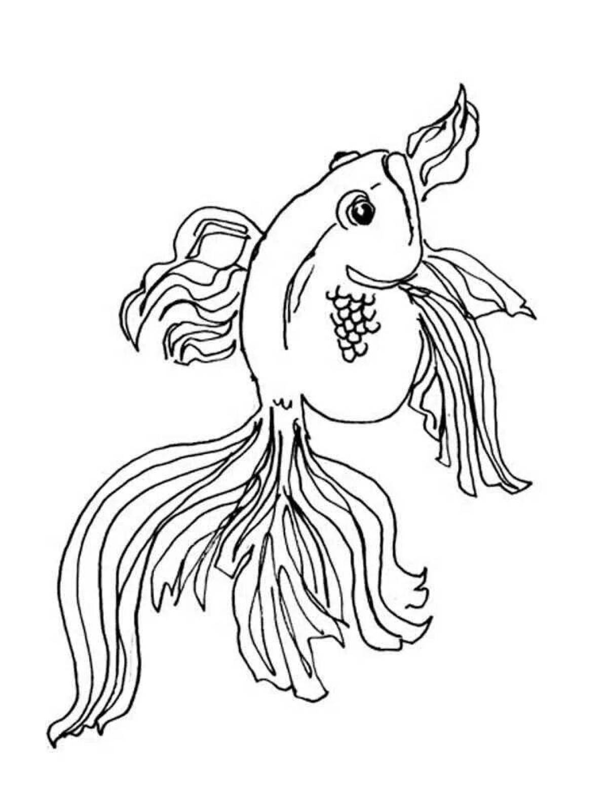 Экзотический рисунок золотой рыбки