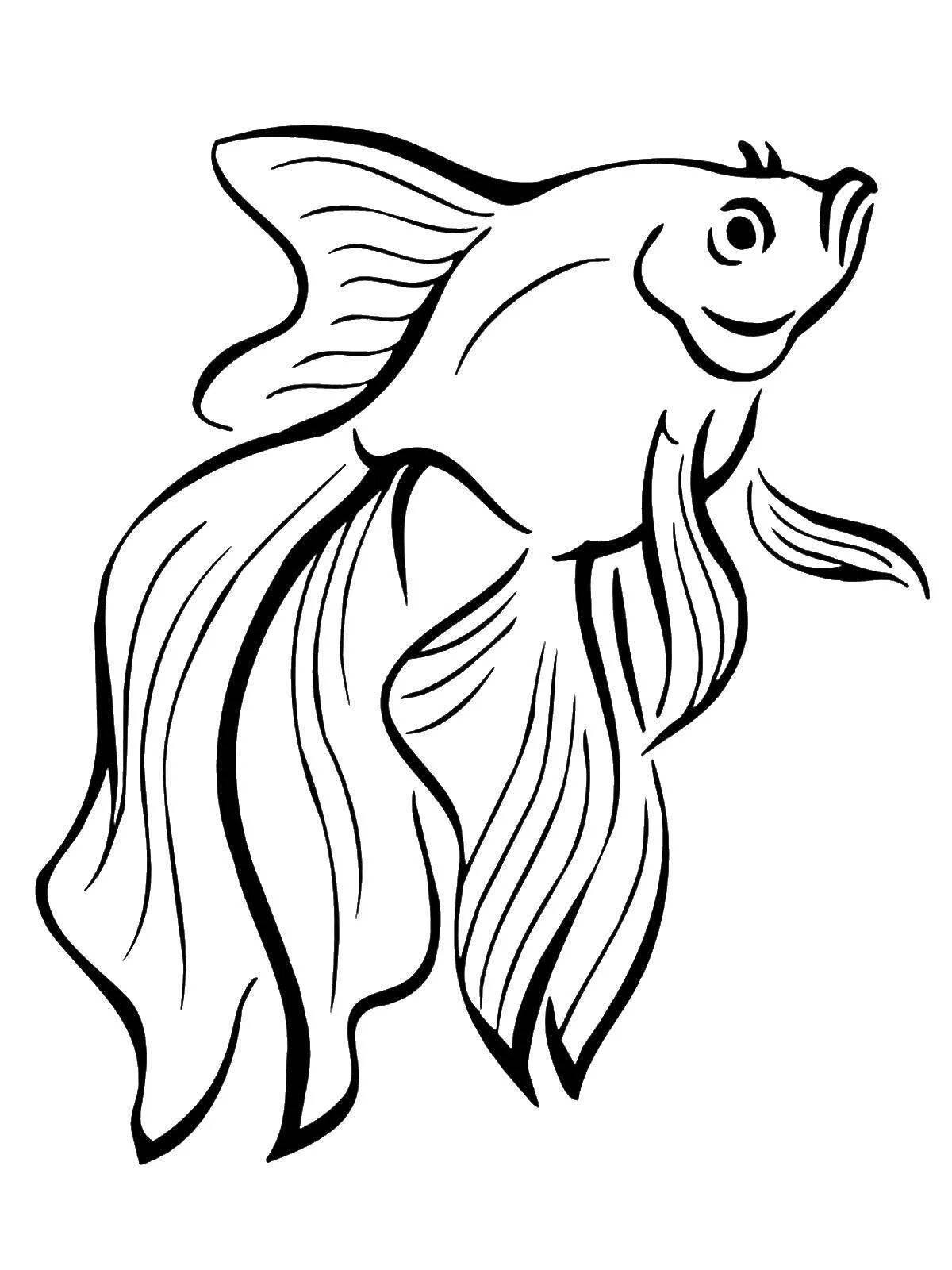 Заманчивый рисунок золотой рыбки