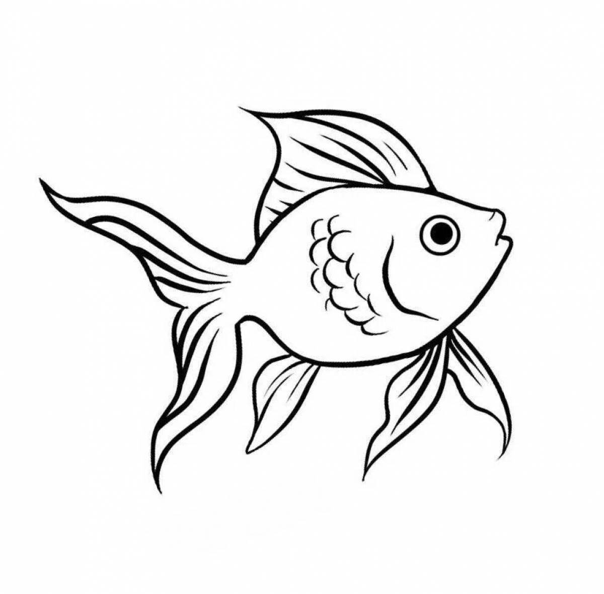Детальный рисунок золотой рыбки