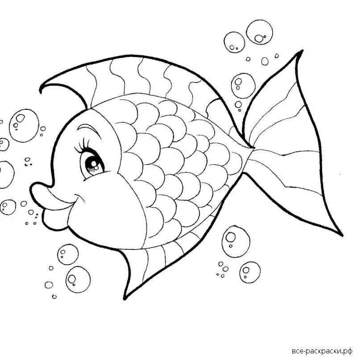 Рисунок золотая рыбка #5