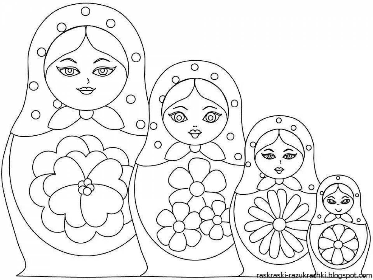 Цветная раскраска русских символов для малышей