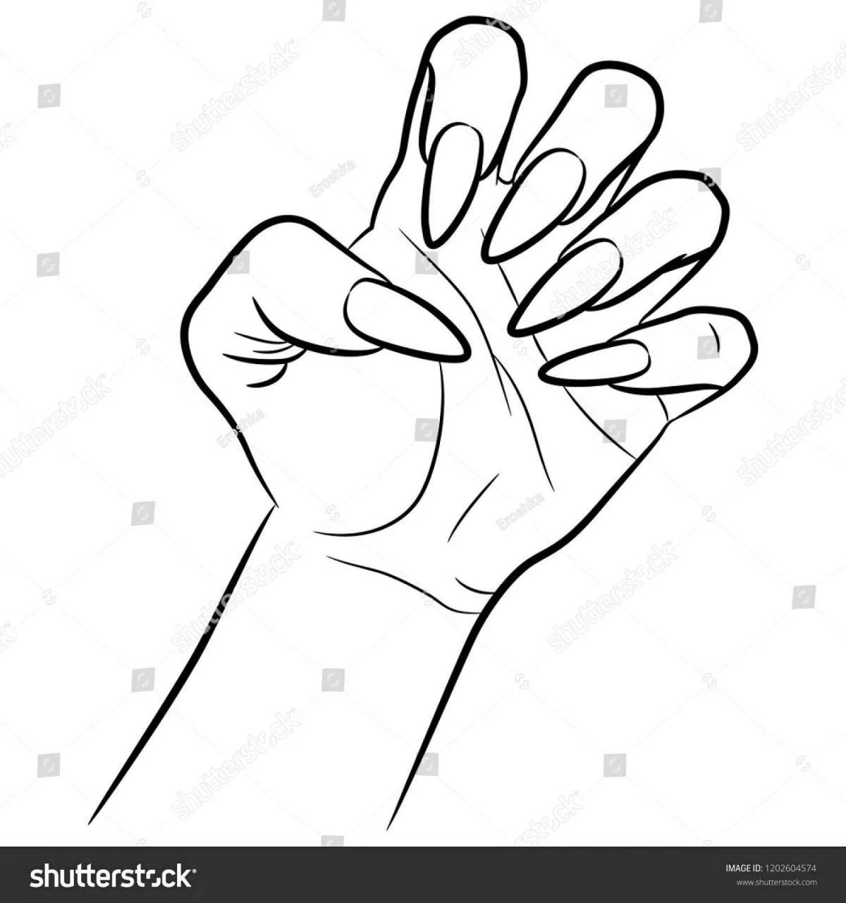 Очаровательная рука с ногтями для маникюра
