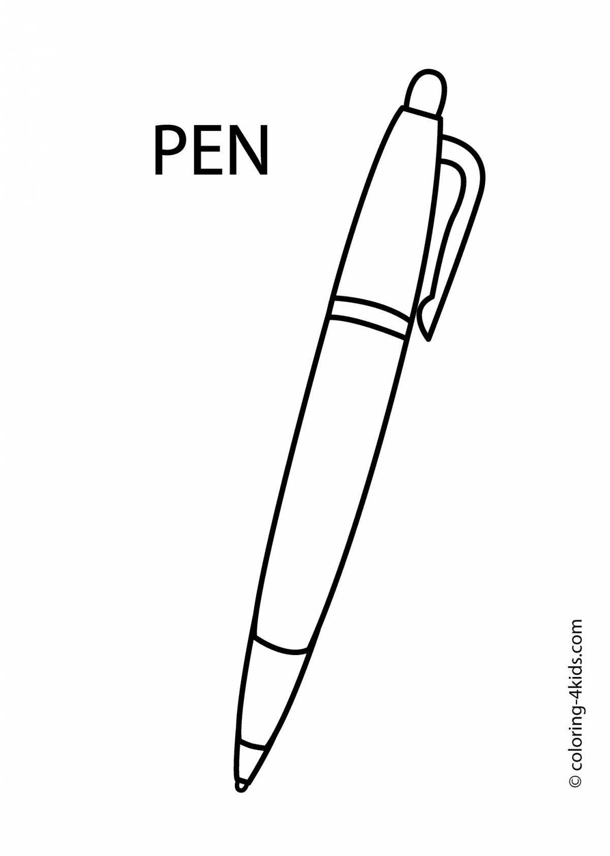 Красочная страница раскраски ручек для самых маленьких