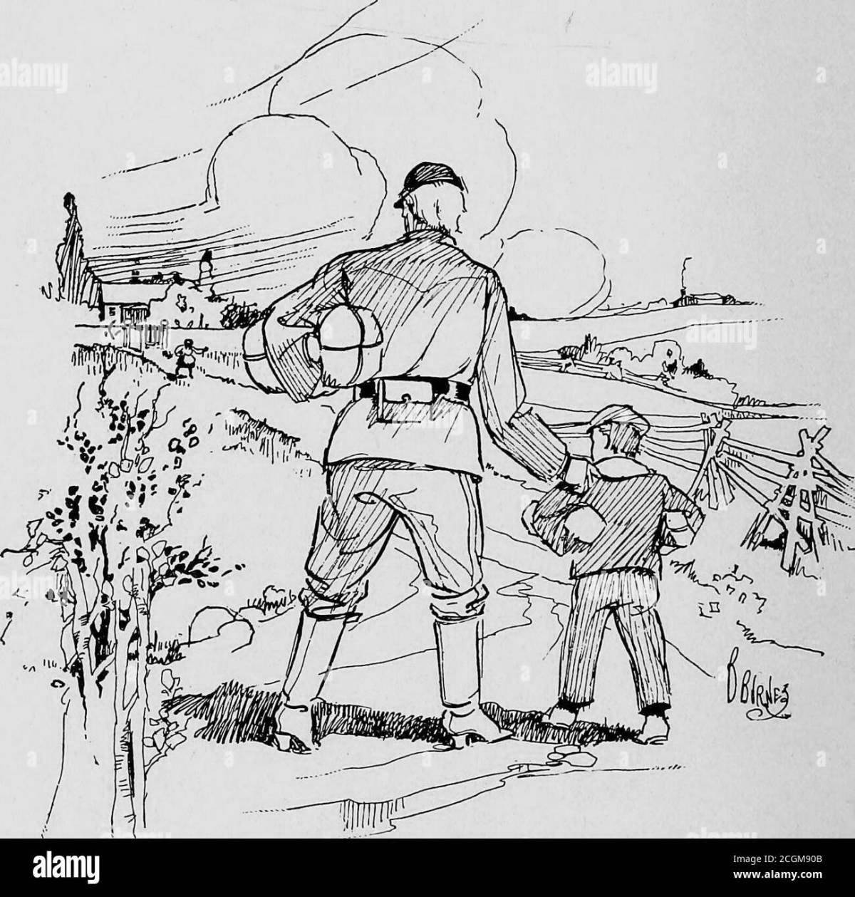 Лояльный солдатик-раскраска с ребенком
