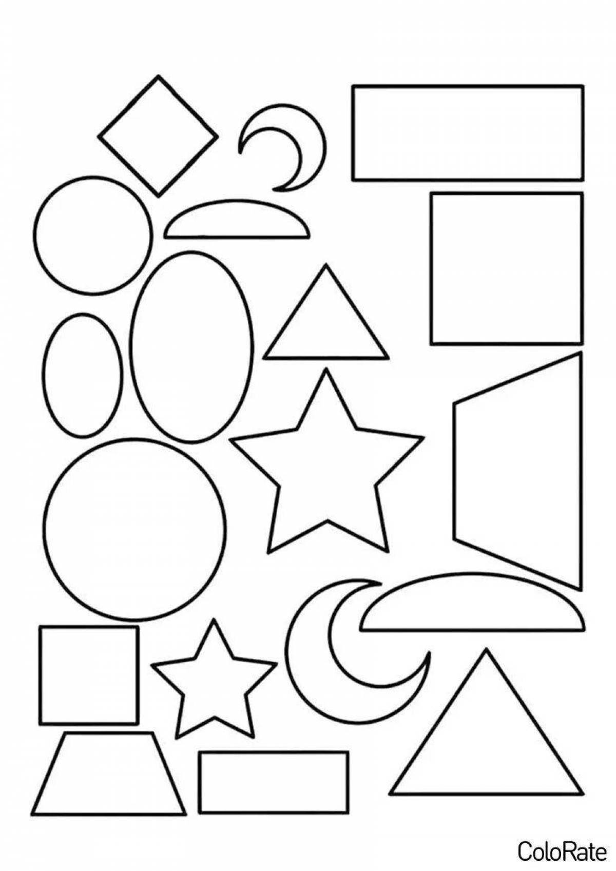 Веселые геометрические фигуры раскраски для детей 5-6 лет