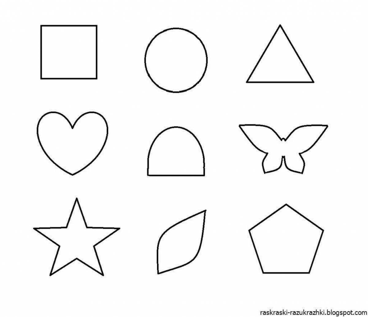 Яркие геометрические фигуры раскраски для детей 5-6 лет