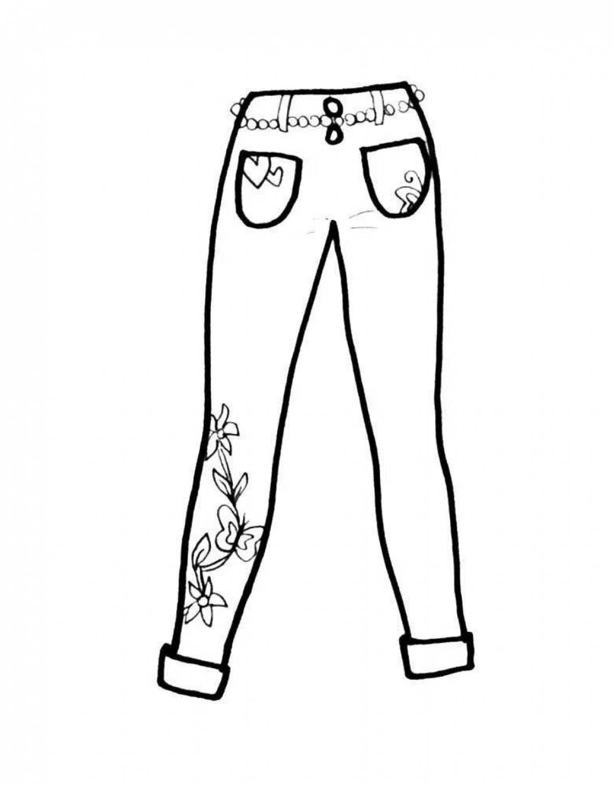 Раскраска модные джинсы