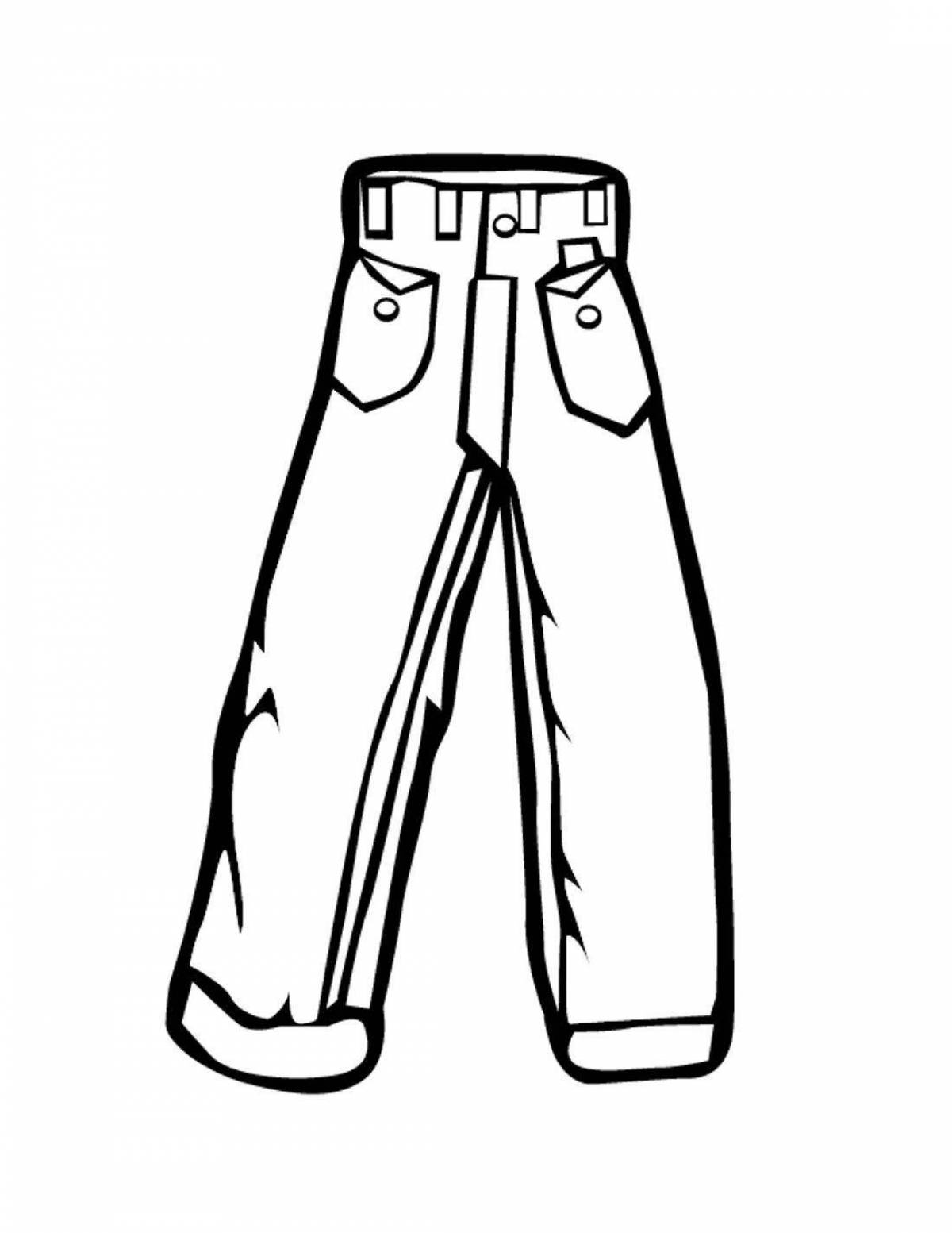Раскраска модные джинсы