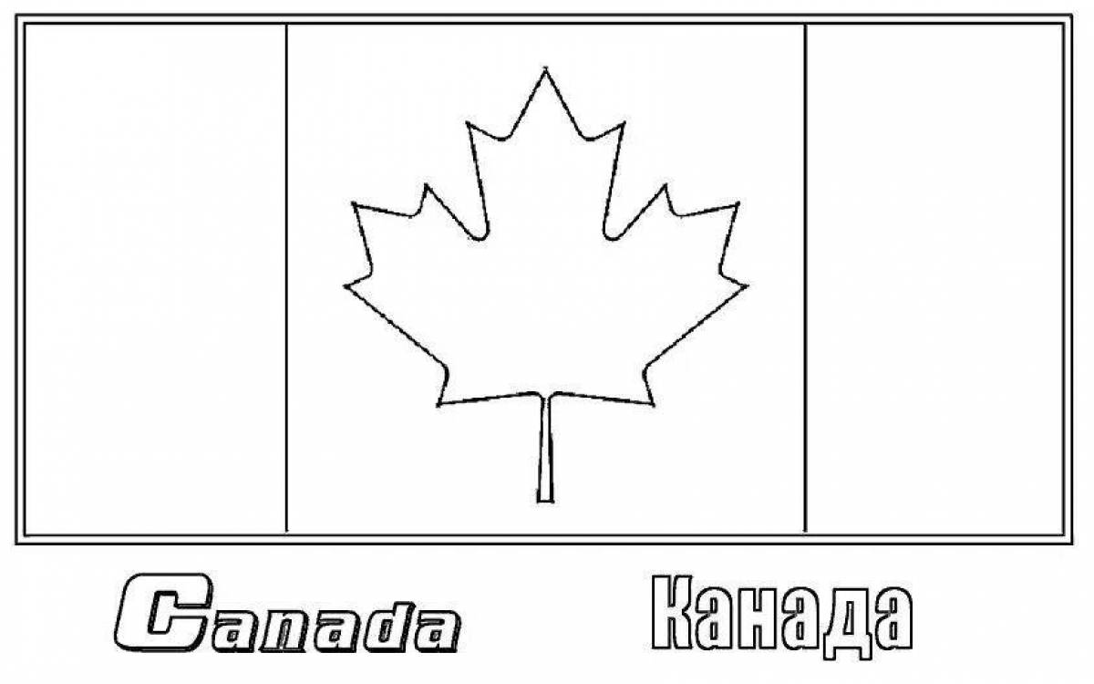 Блестящая страница раскраски канадского флага