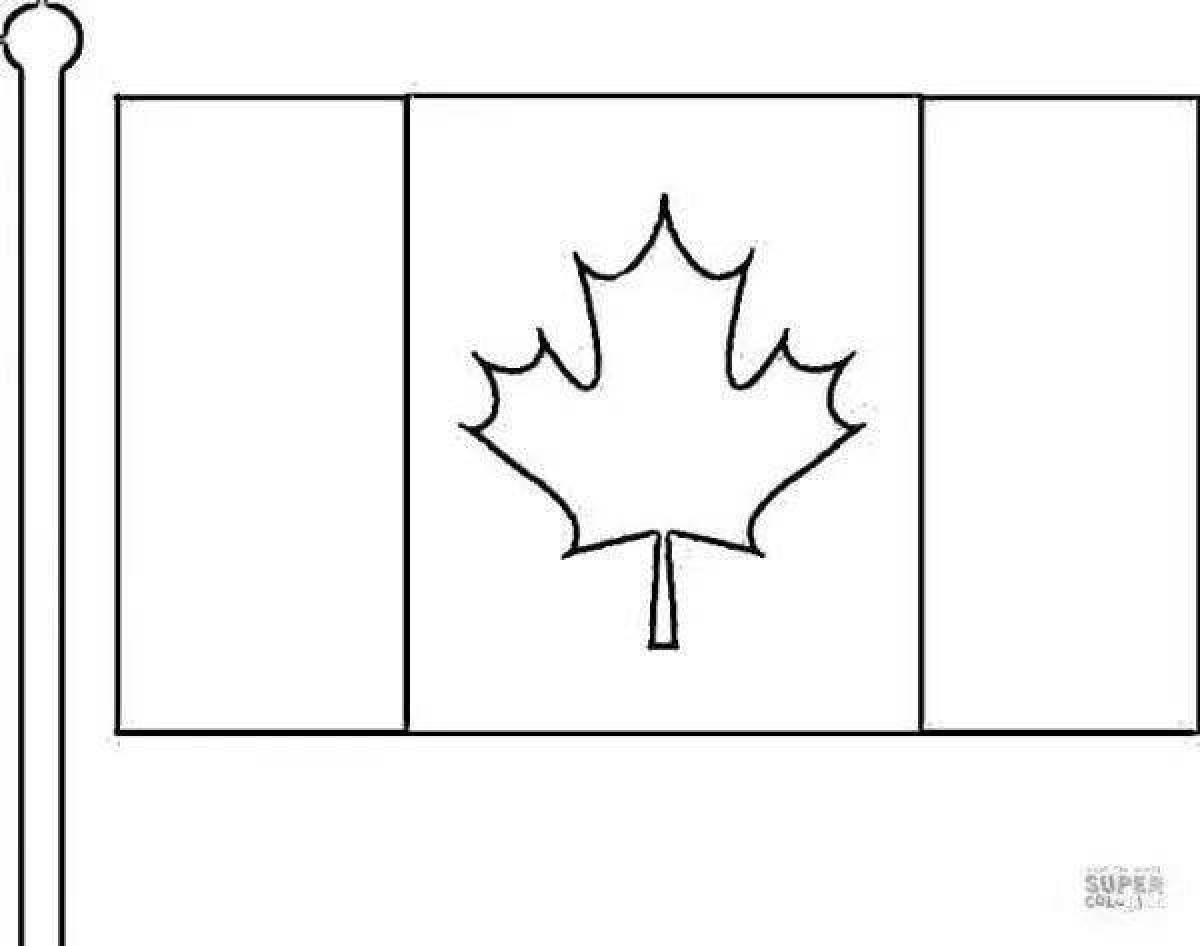 Раскраска с опалесцирующим канадским флагом
