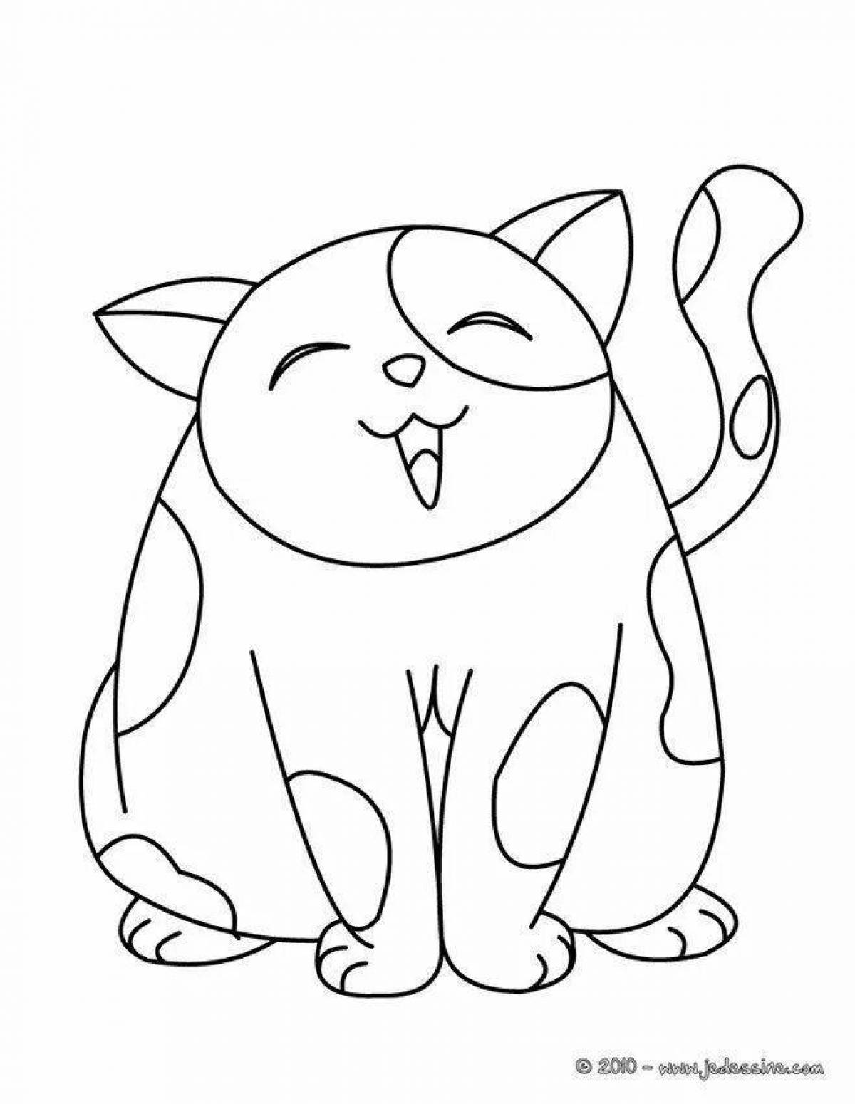 Страница раскраски толстого кота
