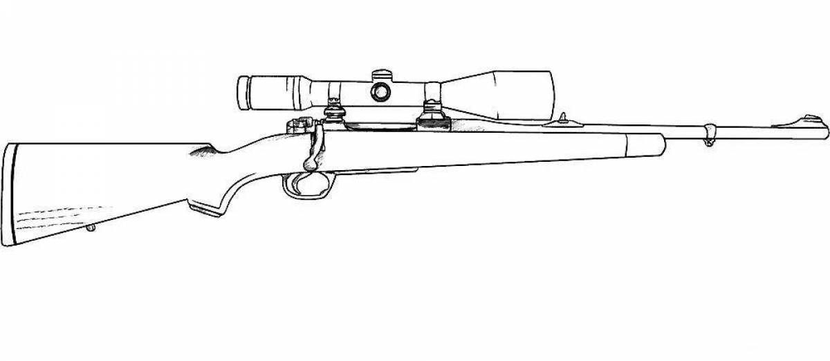 Раскраска художественная снайперская винтовка