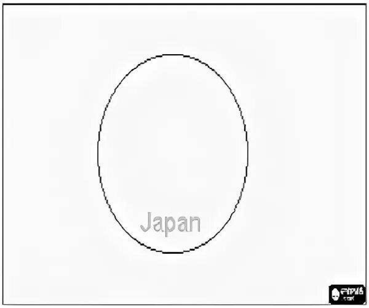 Игривая страница раскраски флага японии